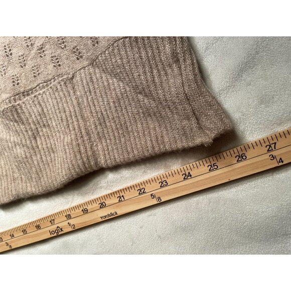 Qi Cashmere Womens Open Front Cardigan XS/S Beige Lightweight - Picture 4 of 10